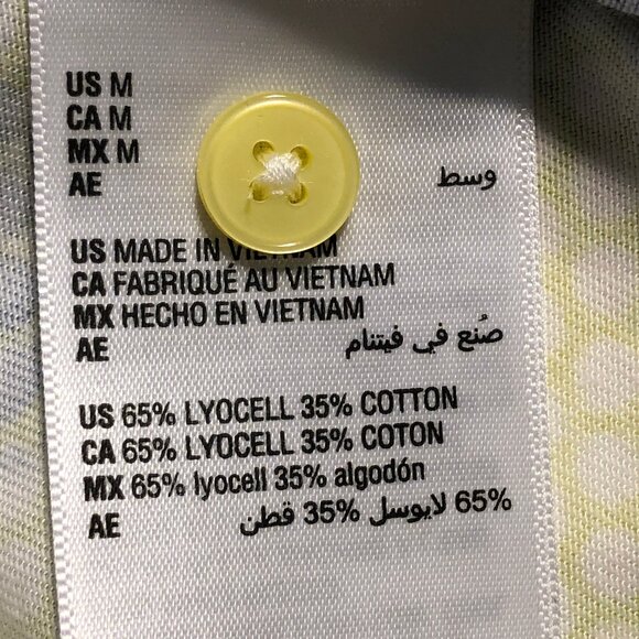 Mode of One Stylish Yellow and Green Men's Shirt, short sleeve, size M, NWT - Picture 6 of 8